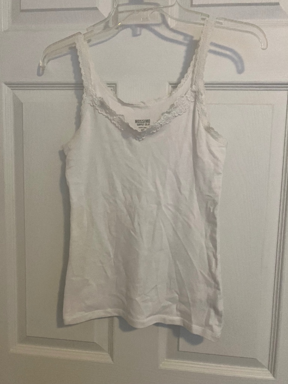 Mossimo Supply Co. White Tank Top with Lace Trim